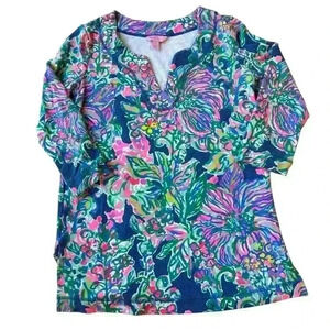 Lilly Pulitzer Justina UPF 50 Tunic Womens Size XS  V-Neck Top‎